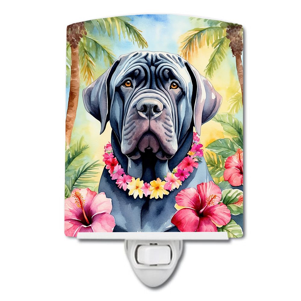 NEW Neapolitan Mastiff Luau Ceramic Night Light Compact, UL-Certified, Ideal for Bedroom, Bathroom, Nursery, Hallway, Kitchen, 6