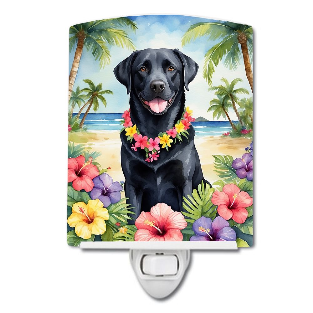 NEW Black Labrador Retriever Luau Ceramic Night Light Compact, UL-Certified, Ideal for Bedroom, Bathroom, Nursery, Hallway, Kitc