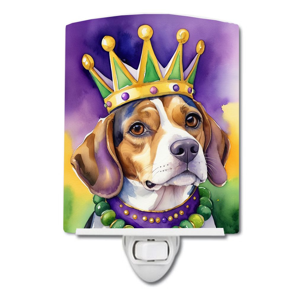 NEW Beagle King of Mardi Gras Ceramic Night Light Compact, UL-Certified, Ideal for Bedroom, Bathroom, Nursery, Hallway, Kitchen,