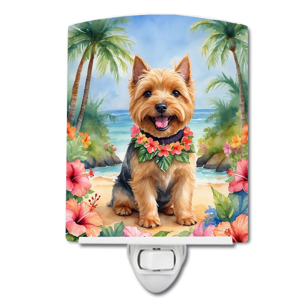 NEW Norwich Terrier Luau Ceramic Night Light Compact, UL-Certified, Ideal for Bedroom, Bathroom, Nursery, Hallway, Kitchen, 6x4x