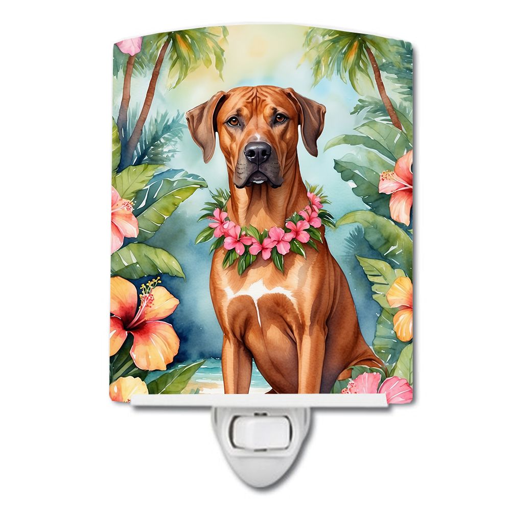 NEW Rhodesian Ridgeback Luau Ceramic Night Light Compact, UL-Certified, Ideal for Bedroom, Bathroom, Nursery, Hallway, Kitchen, 