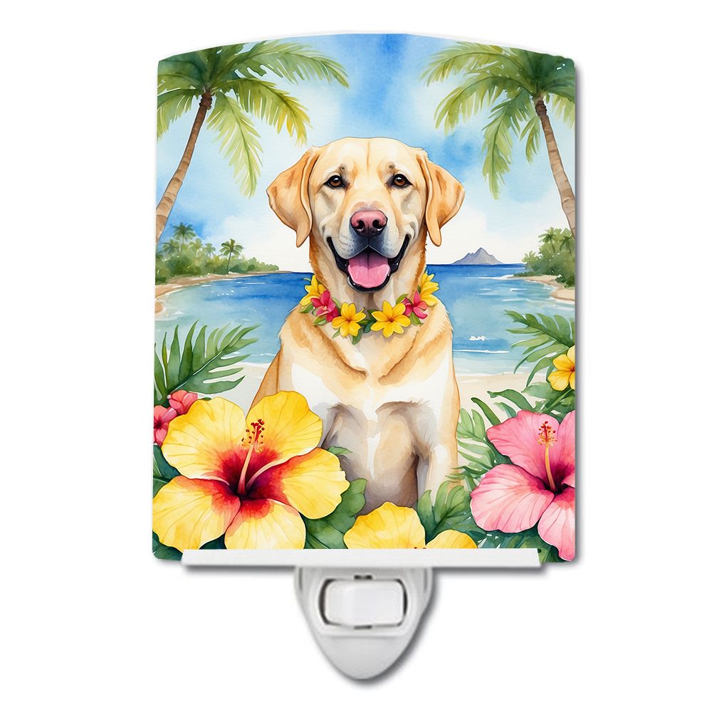 NEW Yellow Labrador Retriever Luau Ceramic Night Light Compact, UL-Certified, Ideal for Bedroom, Bathroom, Nursery, Hallway, Kit