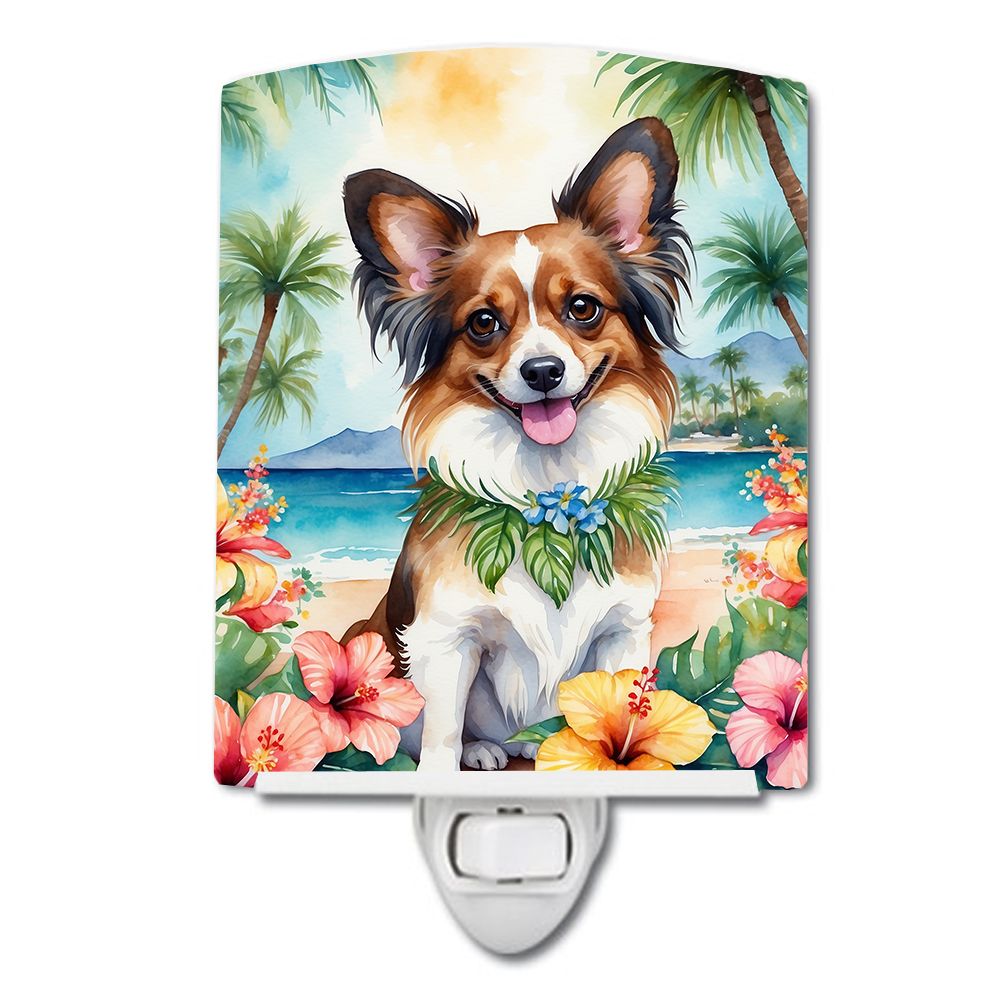NEW Papillon Luau Ceramic Night Light Compact, UL-Certified, Ideal for Bedroom, Bathroom, Nursery, Hallway, Kitchen, 6x4x3, Mult