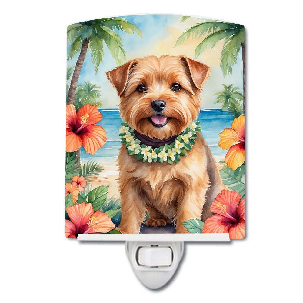 NEW Norfolk Terrier Luau Ceramic Night Light Compact, UL-Certified, Ideal for Bedroom, Bathroom, Nursery, Hallway, Kitchen, 6x4x