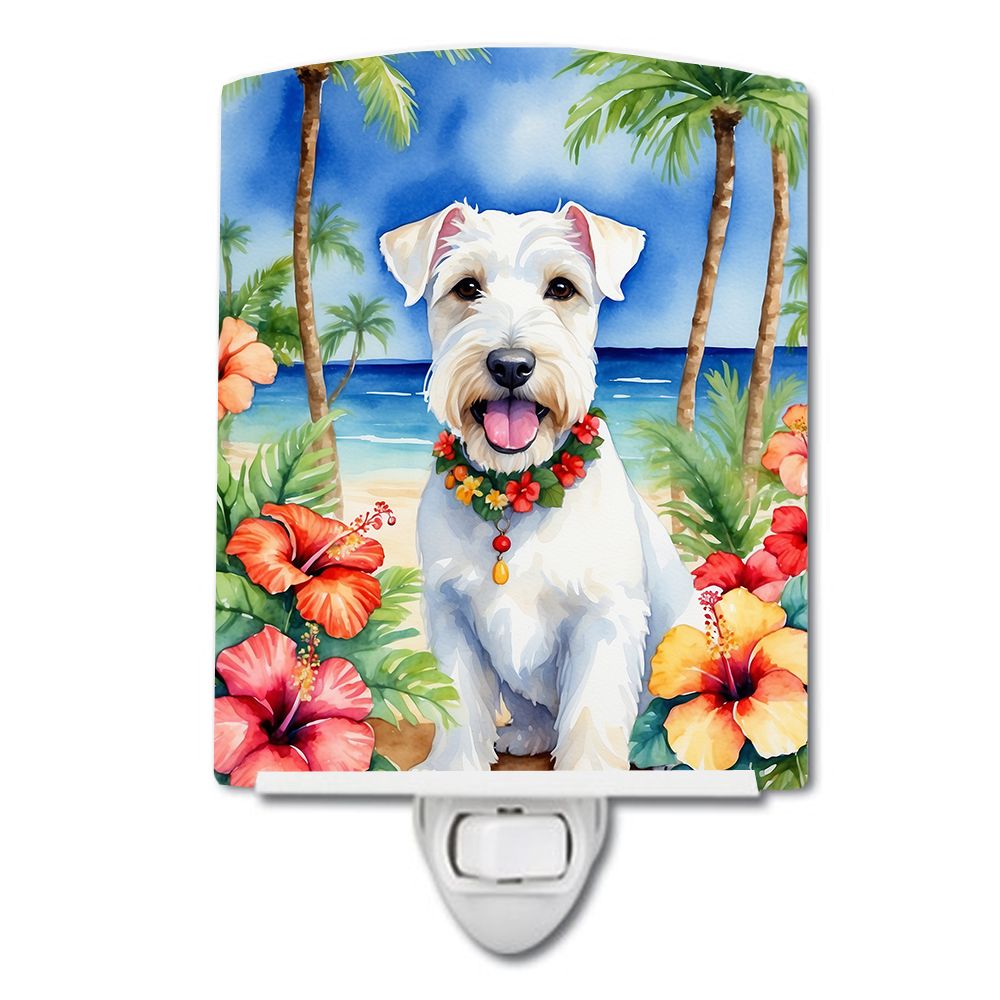 NEW Sealyham Terrier Luau Ceramic Night Light Compact, UL-Certified, Ideal for Bedroom, Bathroom, Nursery, Hallway, Kitchen, 6x4