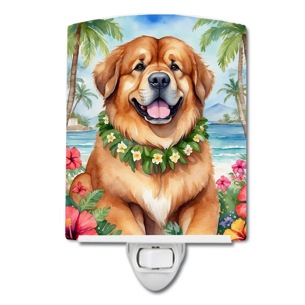 NEW Tibetan Mastiff Luau Ceramic Night Light Compact, UL-Certified, Ideal for Bedroom, Bathroom, Nursery, Hallway, Kitchen, 6x4x