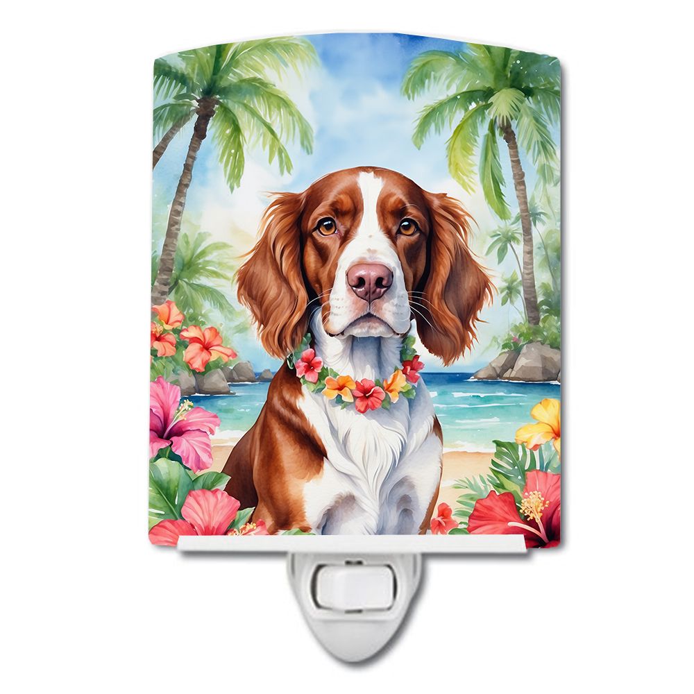 NEW Welsh Springer Spaniel Luau Ceramic Night Light Compact, UL-Certified, Ideal for Bedroom, Bathroom, Nursery, Hallway, Kitche