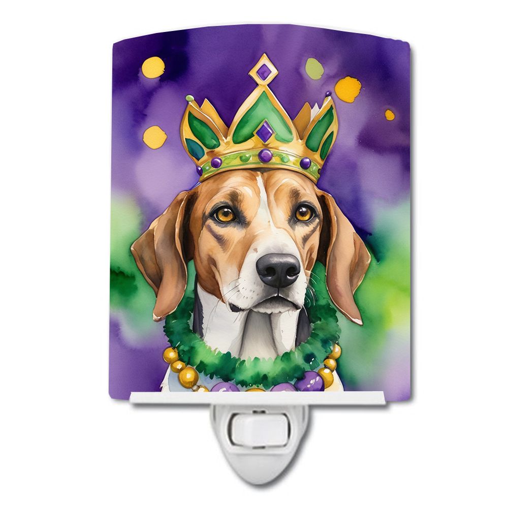 NEW American Foxhound King of Mardi Gras Ceramic Night Light Compact, UL-Certified, Ideal for Bedroom, Bathroom, Nursery, Hallwa