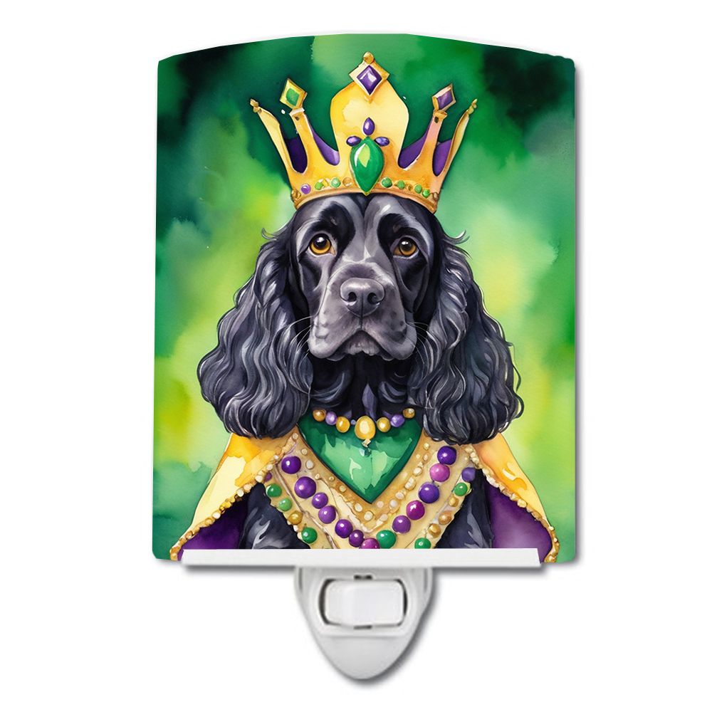 NEW Cocker Spaniel King of Mardi Gras Ceramic Night Light Compact, UL-Certified, Ideal for Bedroom, Bathroom, Nursery, Hallway, 