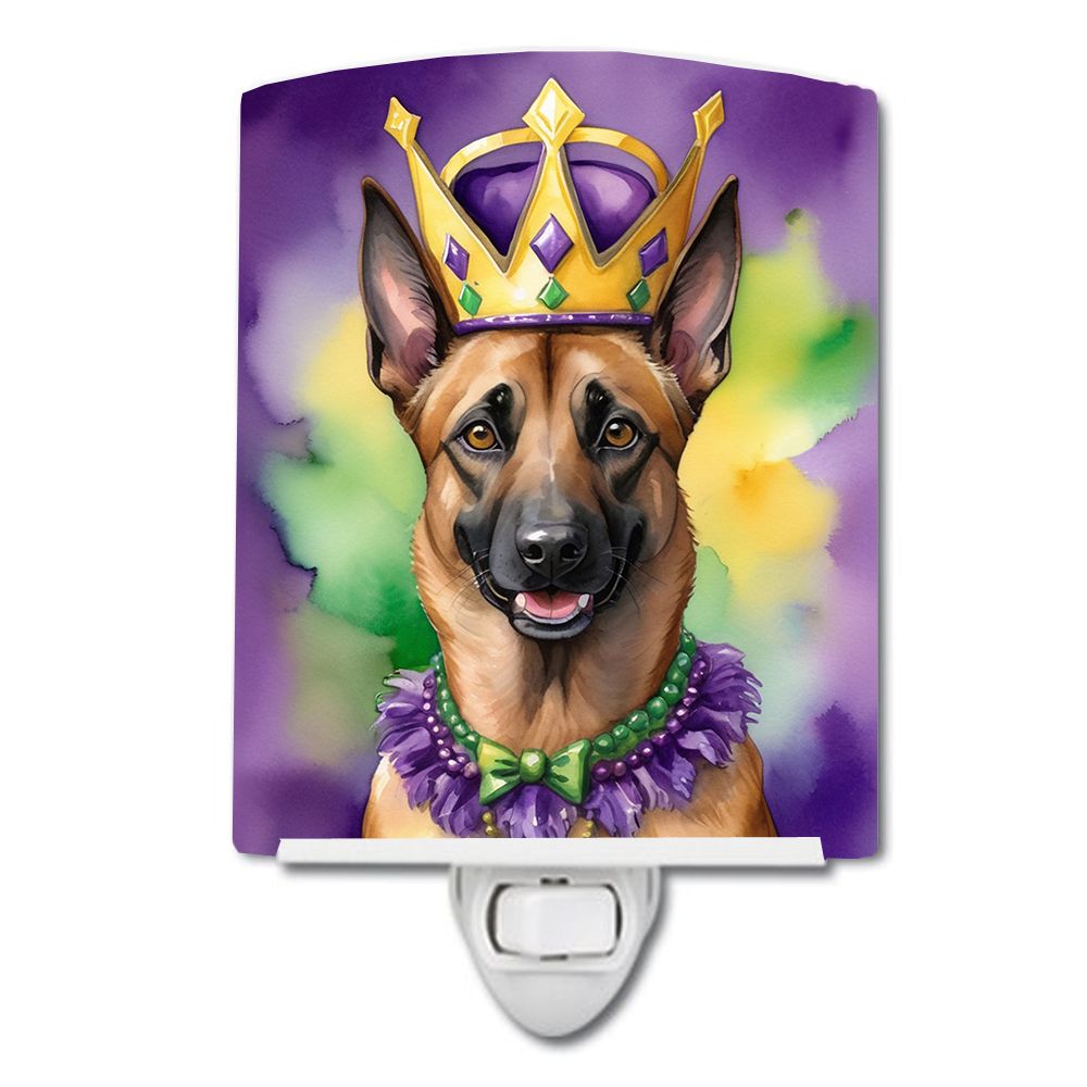 NEW Belgian Malinois King of Mardi Gras Ceramic Night Light Compact, UL-Certified, Ideal for Bedroom, Bathroom, Nursery, Hallway