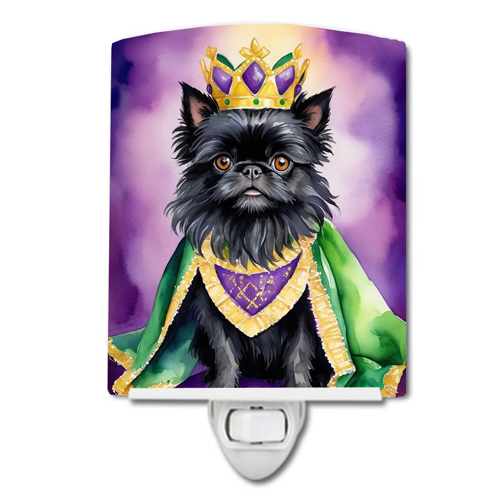 NEW Affenpinscher King of Mardi Gras Ceramic Night Light Compact, UL-Certified, Ideal for Bedroom, Bathroom, Nursery, Hallway, K