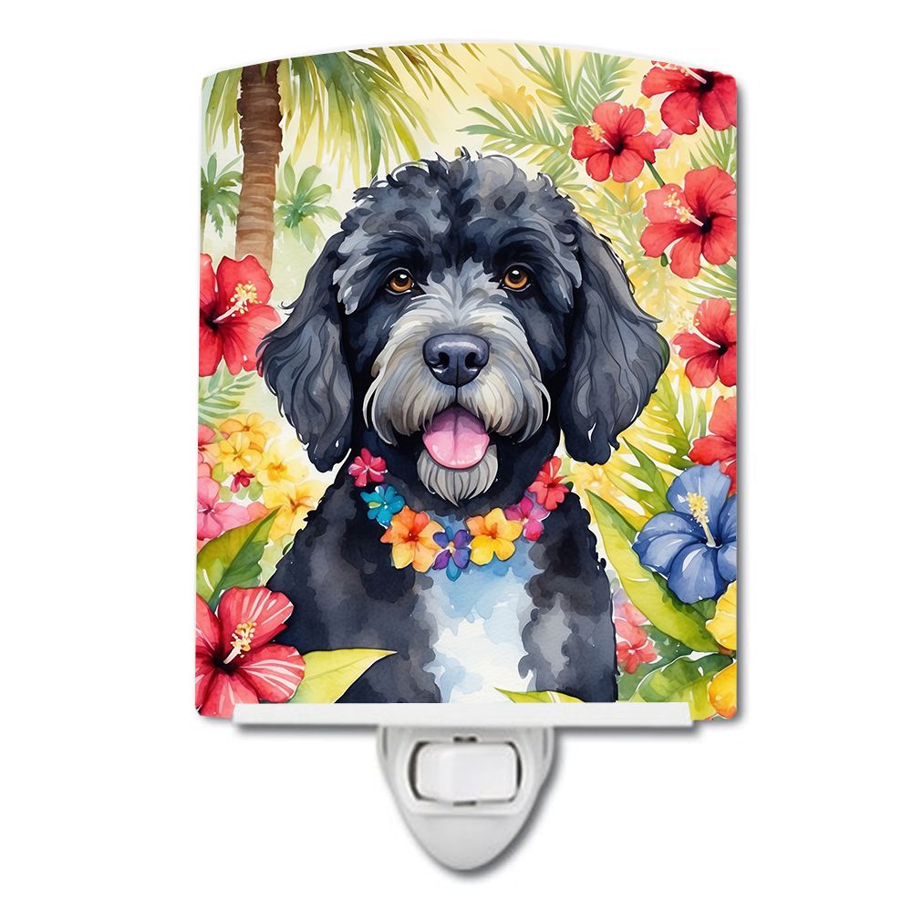 NEW Portuguese Water Dog Luau Ceramic Night Light Compact, UL-Certified, Ideal for Bedroom, Bathroom, Nursery, Hallway, Kitchen,