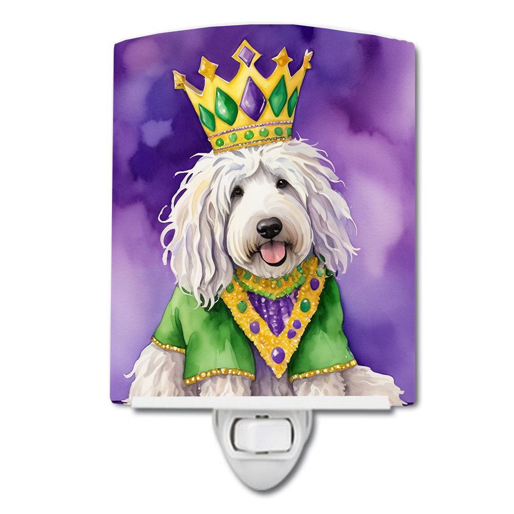 NEW Komondor King of Mardi Gras Ceramic Night Light Compact, UL-Certified, Ideal for Bedroom, Bathroom, Nursery, Hallway, Kitche