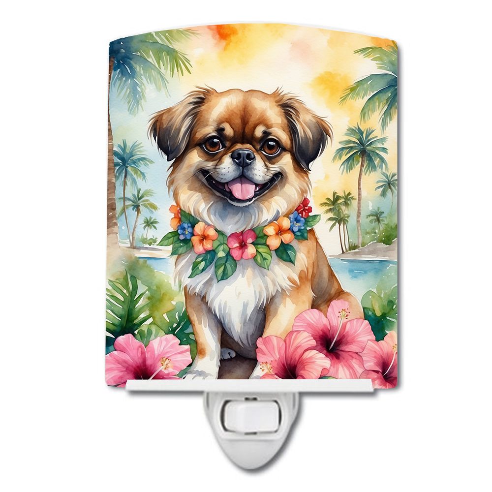 NEW Tibetan Spaniel Luau Ceramic Night Light Compact, UL-Certified, Ideal for Bedroom, Bathroom, Nursery, Hallway, Kitchen, 6x4x