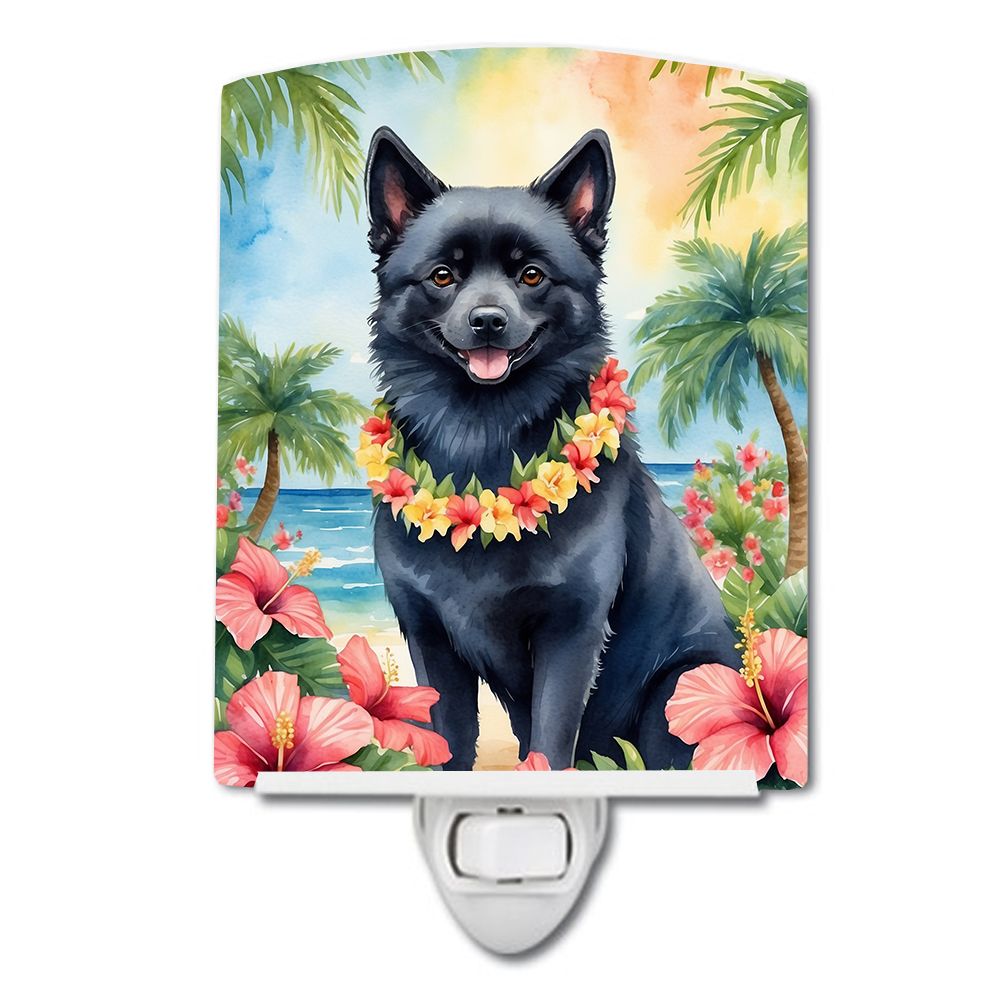 NEW Schipperke Luau Ceramic Night Light Compact, UL-Certified, Ideal for Bedroom, Bathroom, Nursery, Hallway, Kitchen, 6x4x3, Mu