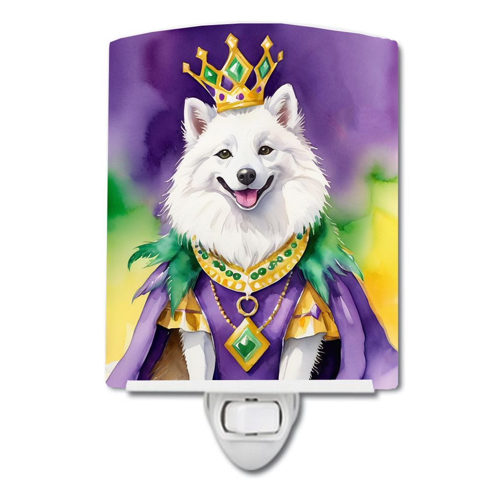 NEW American Eskimo King of Mardi Gras Ceramic Night Light Compact, UL-Certified, Ideal for Bedroom, Bathroom, Nursery, Hallway,