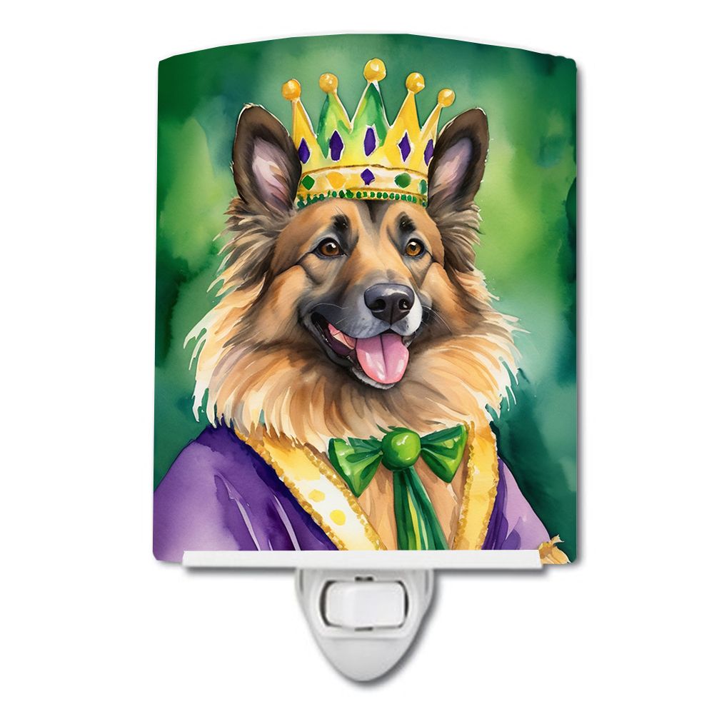 NEW Belgian Tervuren King of Mardi Gras Ceramic Night Light Compact, UL-Certified, Ideal for Bedroom, Bathroom, Nursery, Hallway
