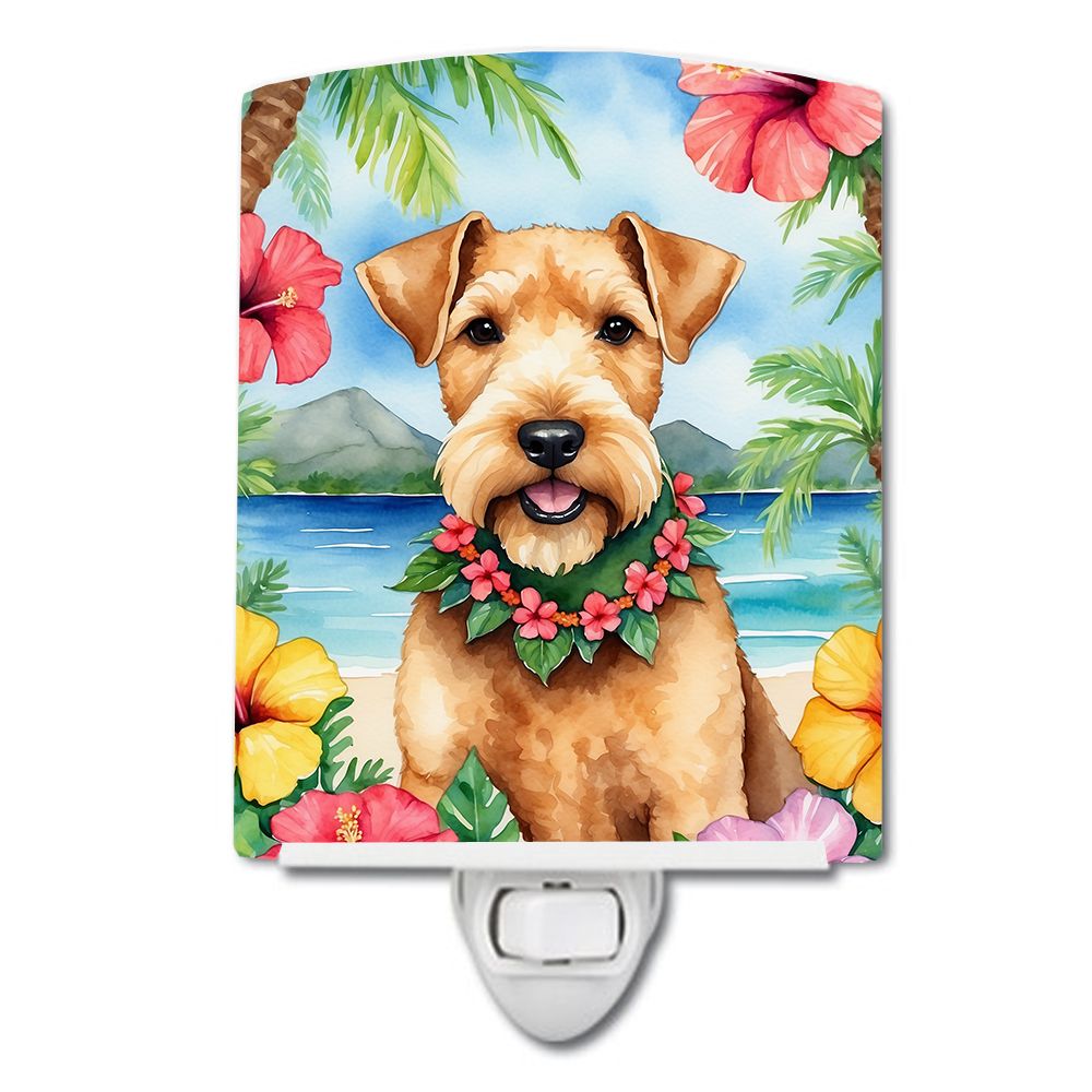 NEW Lakeland Terrier Luau Ceramic Night Light Compact, UL-Certified, Ideal for Bedroom, Bathroom, Nursery, Hallway, Kitchen, 6x4