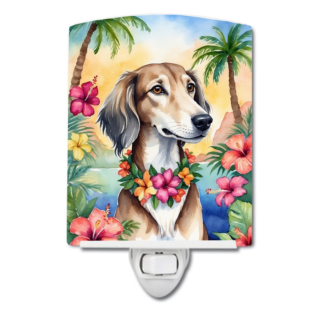NEW Saluki Luau Ceramic Night Light Compact, UL-Certified, Ideal for Bedroom, Bathroom, Nursery, Hallway, Kitchen, 6x4x3, Multic