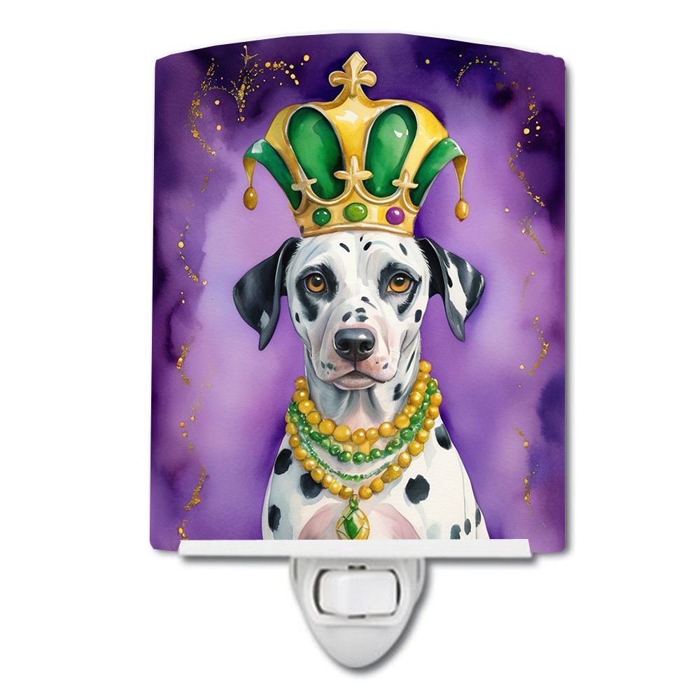 NEW Dalmatian King of Mardi Gras Ceramic Night Light Compact, UL-Certified, Ideal for Bedroom, Bathroom, Nursery, Hallway, Kitch