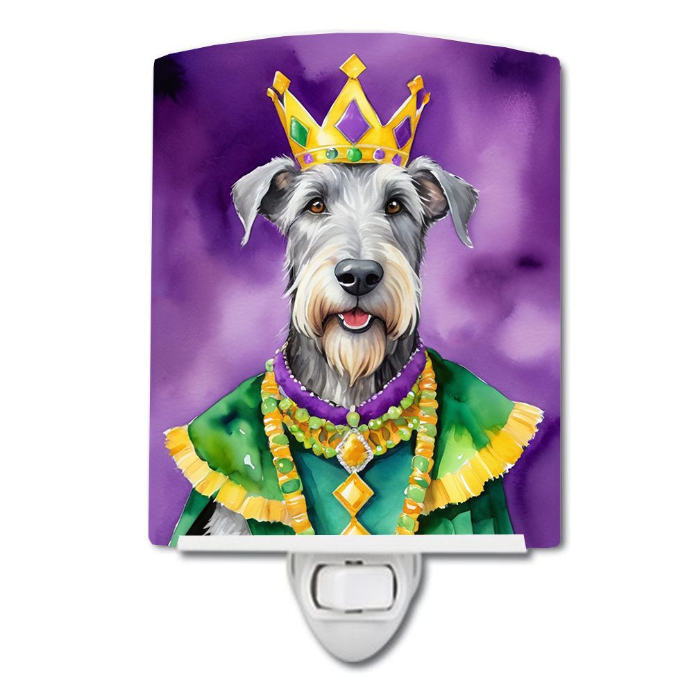 NEW Irish Wolfhound King of Mardi Gras Ceramic Night Light Compact, UL-Certified, Ideal for Bedroom, Bathroom, Nursery, Hallway,