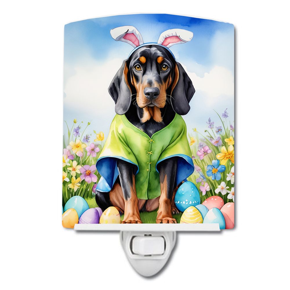 NEW Black and Tan Coonhound Easter Egg Hunt Ceramic Night Light Compact, UL-Certified, Ideal for Bedroom, Bathroom, Nursery, Hal