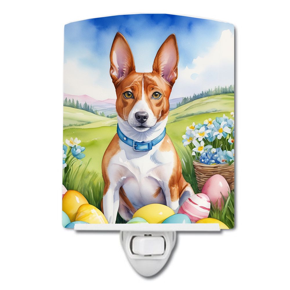 NEW Basenji Easter Egg Hunt Ceramic Night Light Compact, UL-Certified, Ideal for Bedroom, Bathroom, Nursery, Hallway, Kitchen, 6