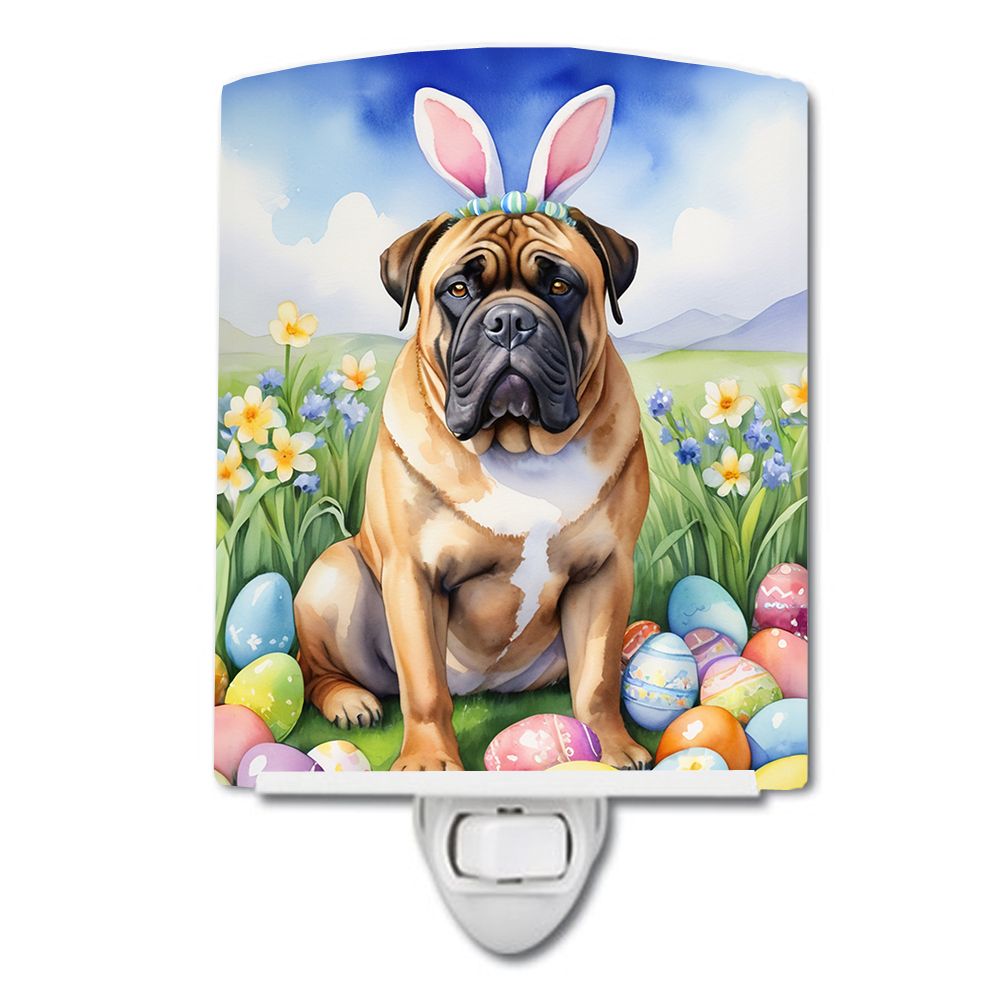 NEW Bullmastiff Easter Egg Hunt Ceramic Night Light Compact, UL-Certified, Ideal for Bedroom, Bathroom, Nursery, Hallway, Kitche
