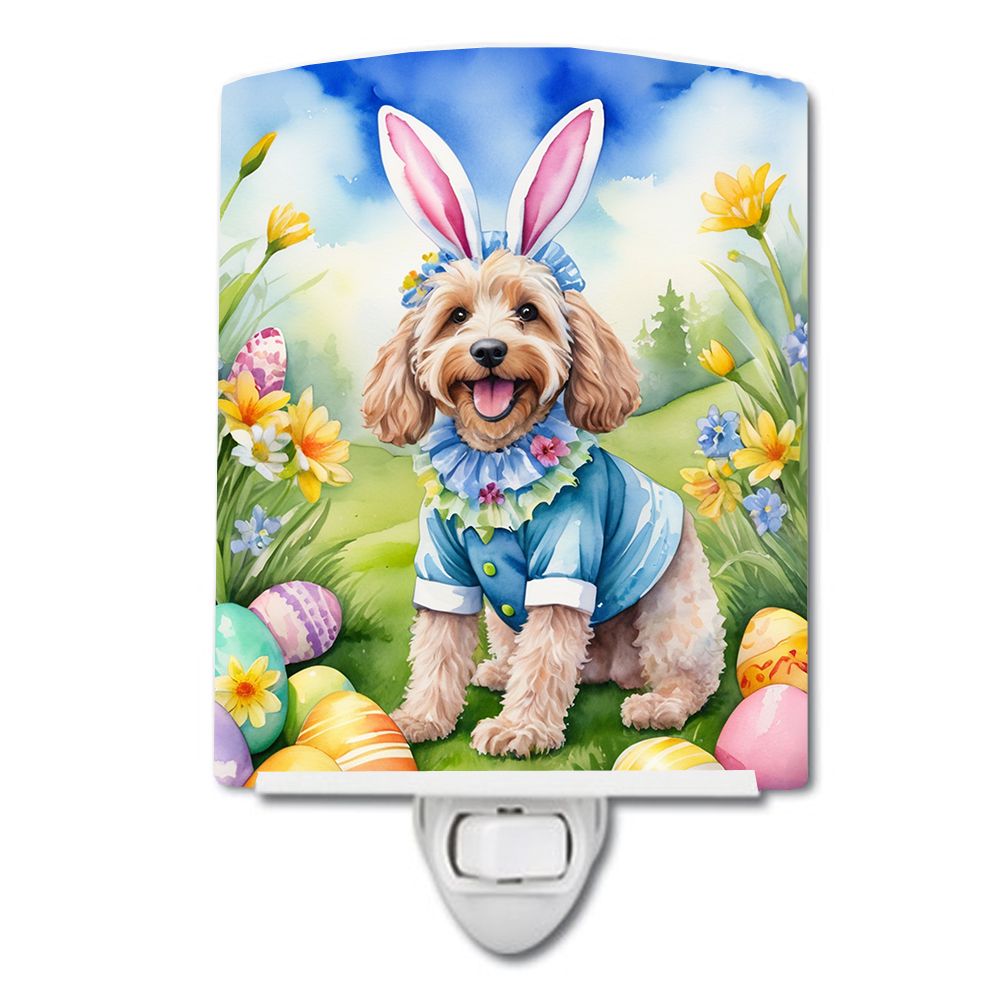 NEW Cockapoo Easter Egg Hunt Ceramic Night Light Compact, UL-Certified, Ideal for Bedroom, Bathroom, Nursery, Hallway, Kitchen, 