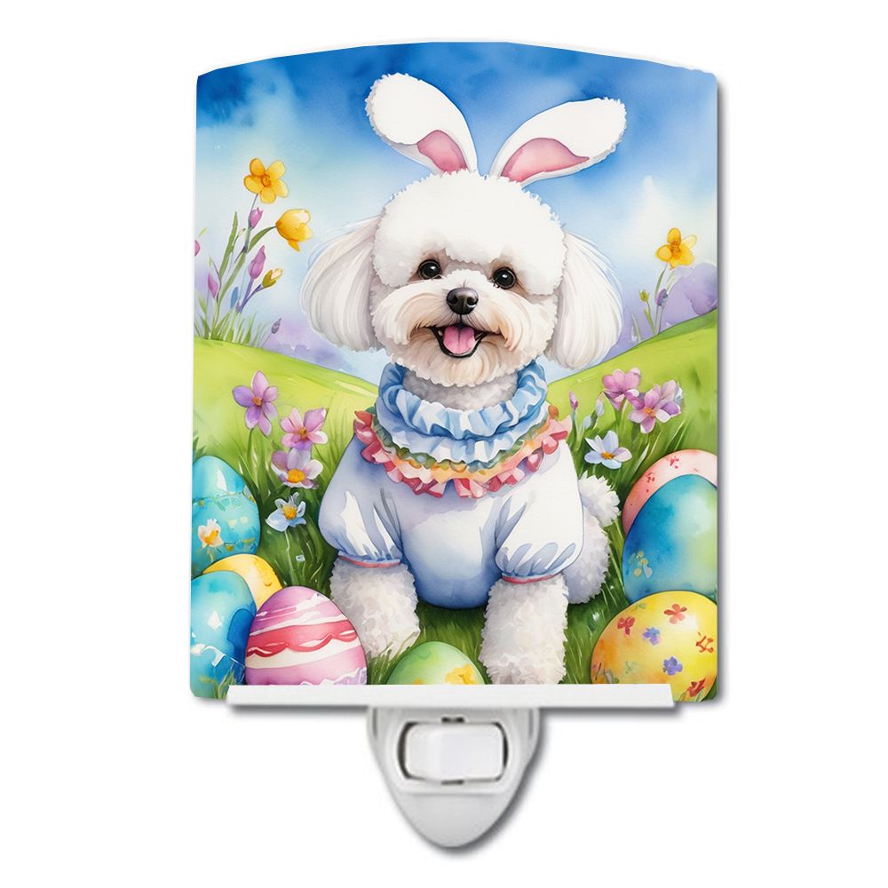 NEW Bichon Frise Easter Egg Hunt Ceramic Night Light Compact, UL-Certified, Ideal for Bedroom, Bathroom, Nursery, Hallway, Kitch