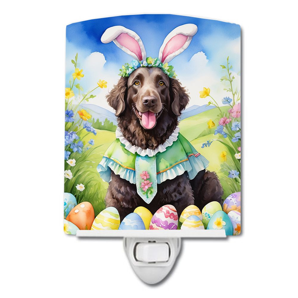 NEW Curly-Coated Retriever Easter Egg Hunt Ceramic Night Light Compact, UL-Certified, Ideal for Bedroom, Bathroom, Nursery, Hall