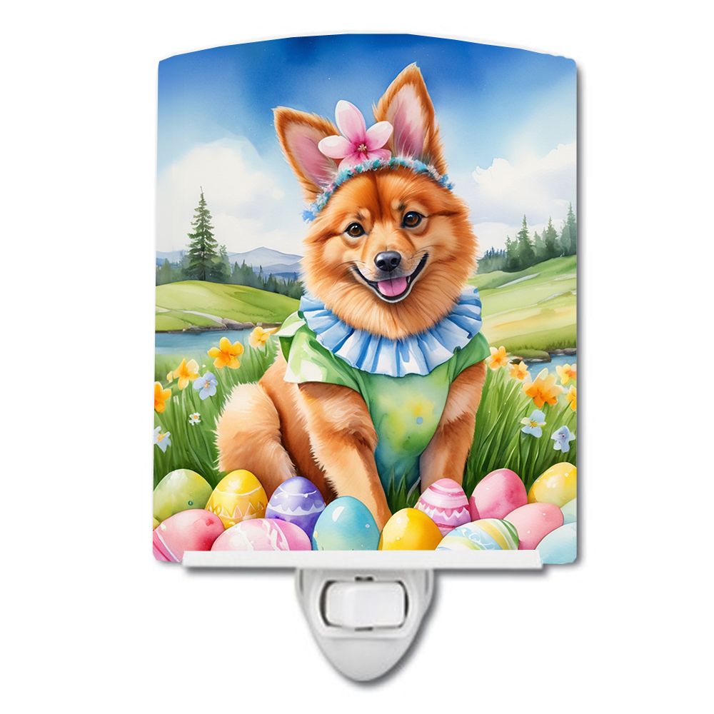NEW Finnish Spitz Easter Egg Hunt Ceramic Night Light Compact, UL-Certified, Ideal for Bedroom, Bathroom, Nursery, Hallway, Kitc