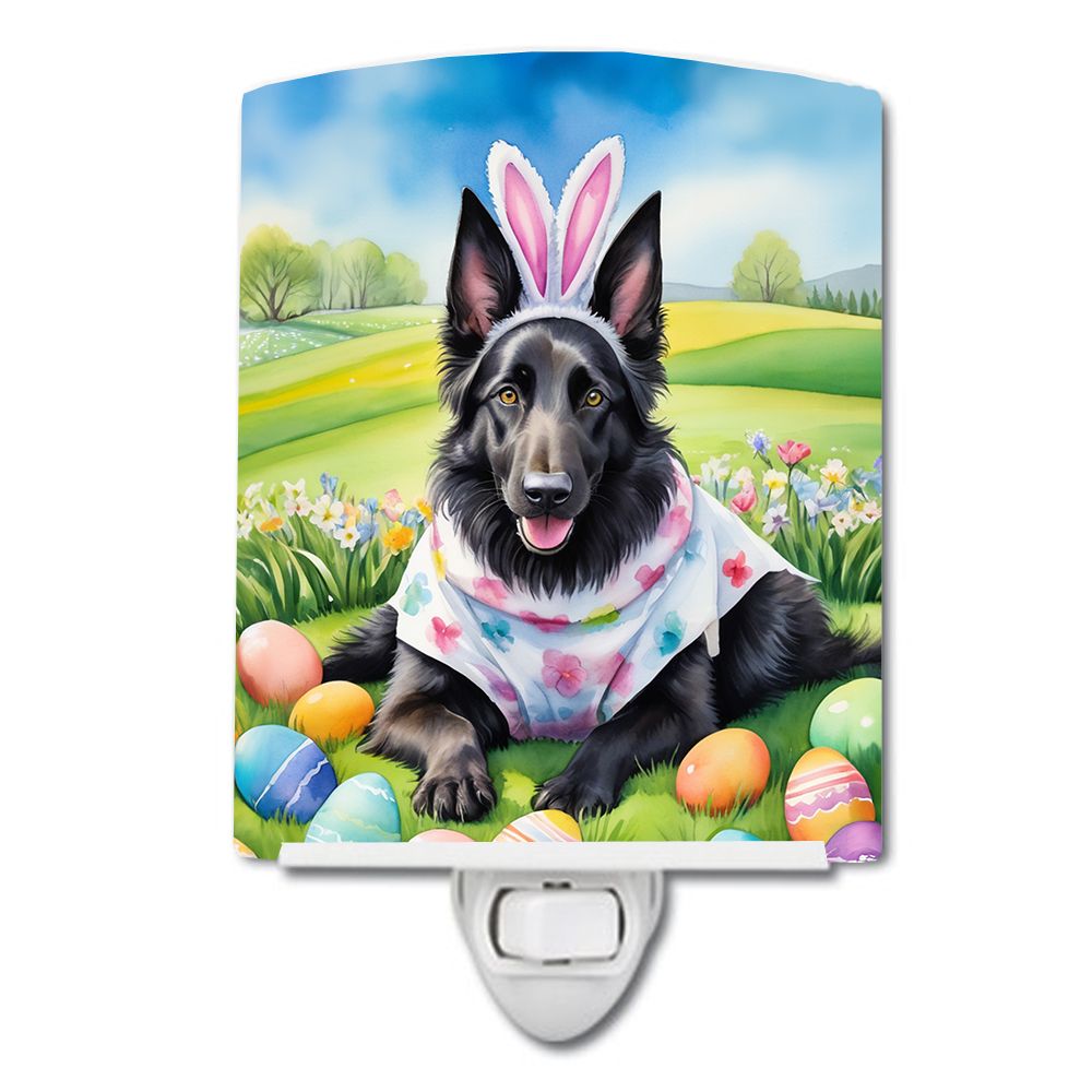 NEW Belgian Sheepdog Easter Egg Hunt Ceramic Night Light Compact, UL-Certified, Ideal for Bedroom, Bathroom, Nursery, Hallway, K