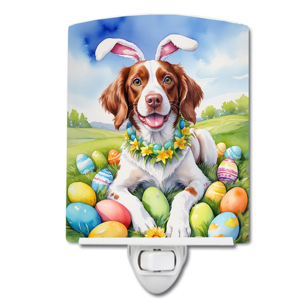 NEW Brittany Spaniel Easter Egg Hunt Ceramic Night Light Compact, UL-Certified, Ideal for Bedroom, Bathroom, Nursery, Hallway, K