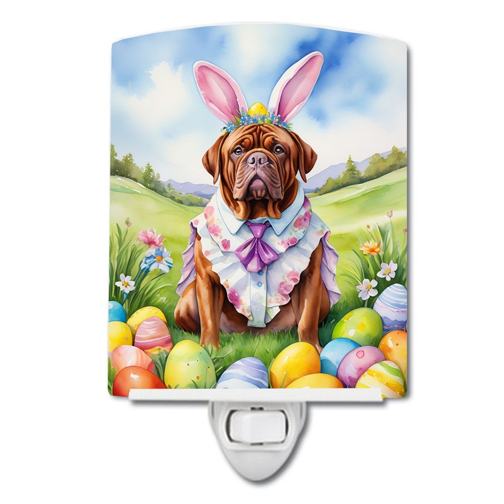 NEW Dogue de Bordeaux Easter Egg Hunt Ceramic Night Light Compact, UL-Certified, Ideal for Bedroom, Bathroom, Nursery, Hallway, 