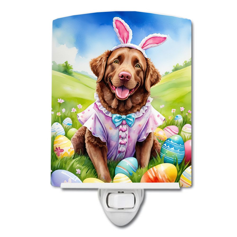 NEW Chesapeake Bay Retriever Easter Egg Hunt Ceramic Night Light Compact, UL-Certified, Ideal for Bedroom, Bathroom, Nursery, Ha