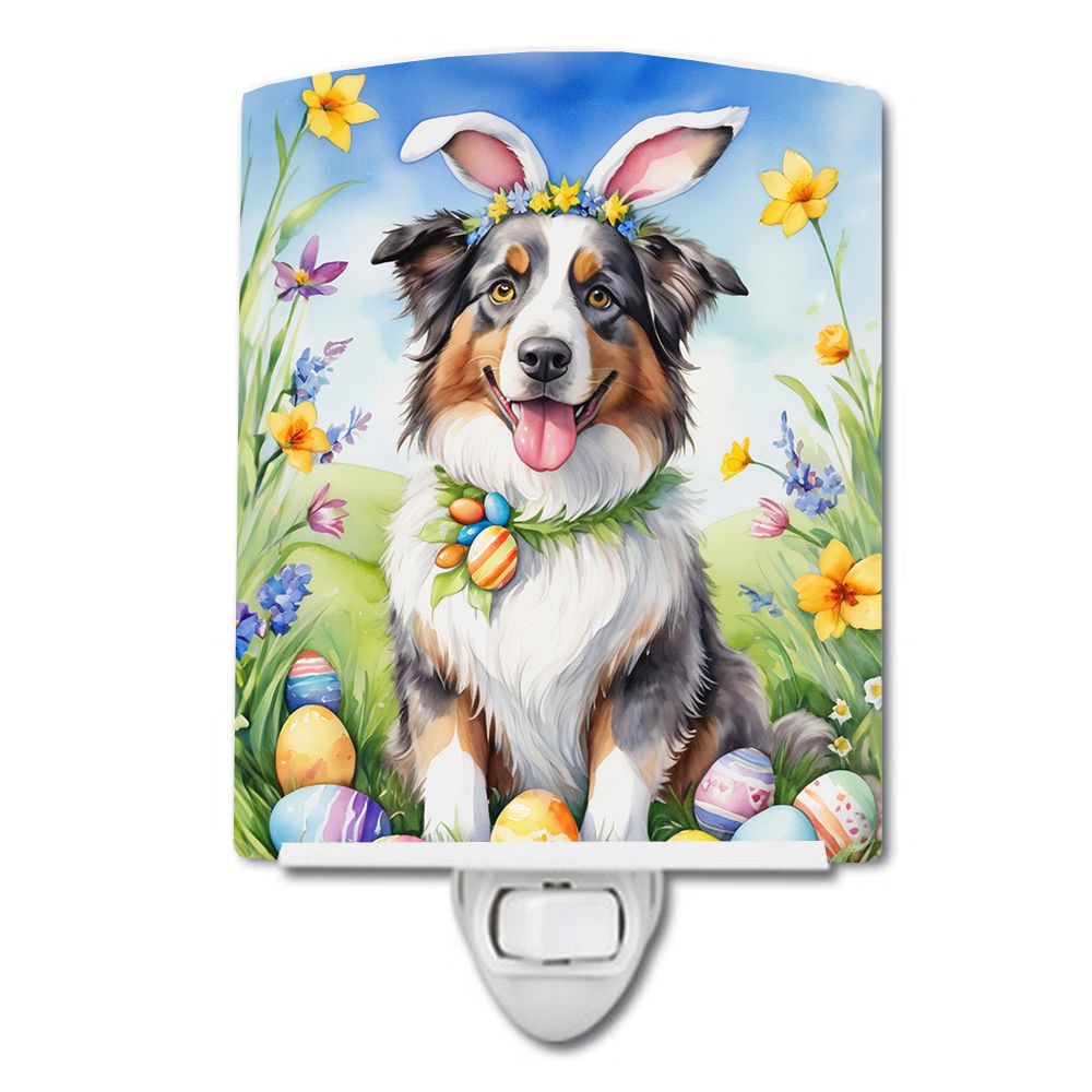 NEW Australian Shepherd Easter Egg Hunt Ceramic Night Light Compact, UL-Certified, Ideal for Bedroom, Bathroom, Nursery, Hallway