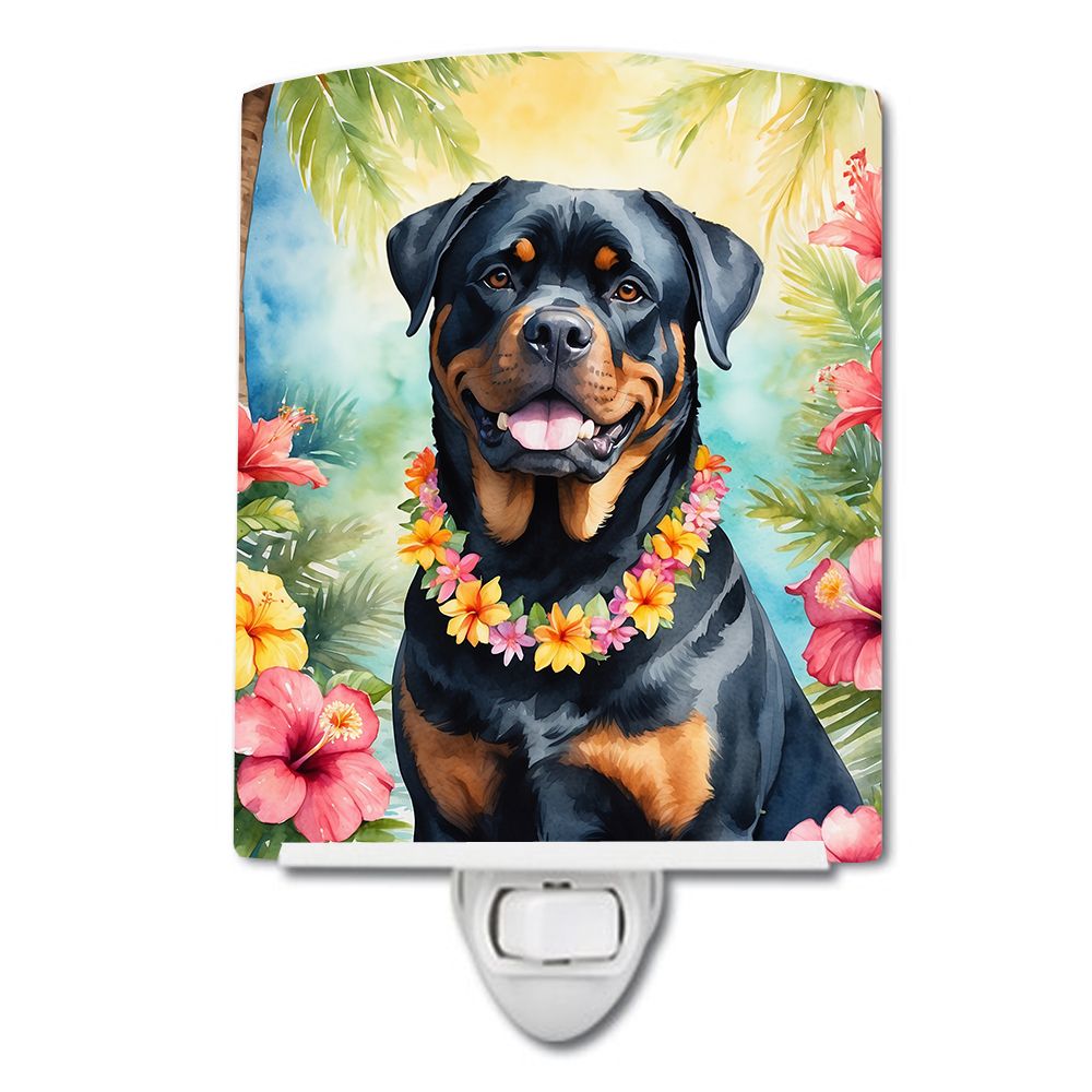 NEW Rottweiler Luau Ceramic Night Light Compact, UL-Certified, Ideal for Bedroom, Bathroom, Nursery, Hallway, Kitchen, 6x4x3, Mu