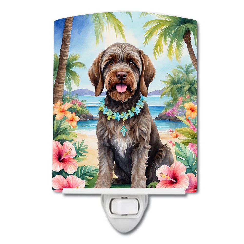 NEW Wirehaired Pointing Griffon Luau Ceramic Night Light Compact, UL-Certified, Ideal for Bedroom, Bathroom, Nursery, Hallway, K