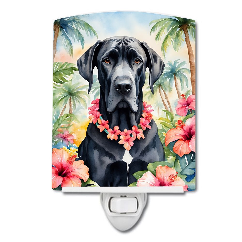 NEW Great Dane Luau Ceramic Night Light Compact, UL-Certified, Ideal for Bedroom, Bathroom, Nursery, Hallway, Kitchen, 6x4x3, Mu