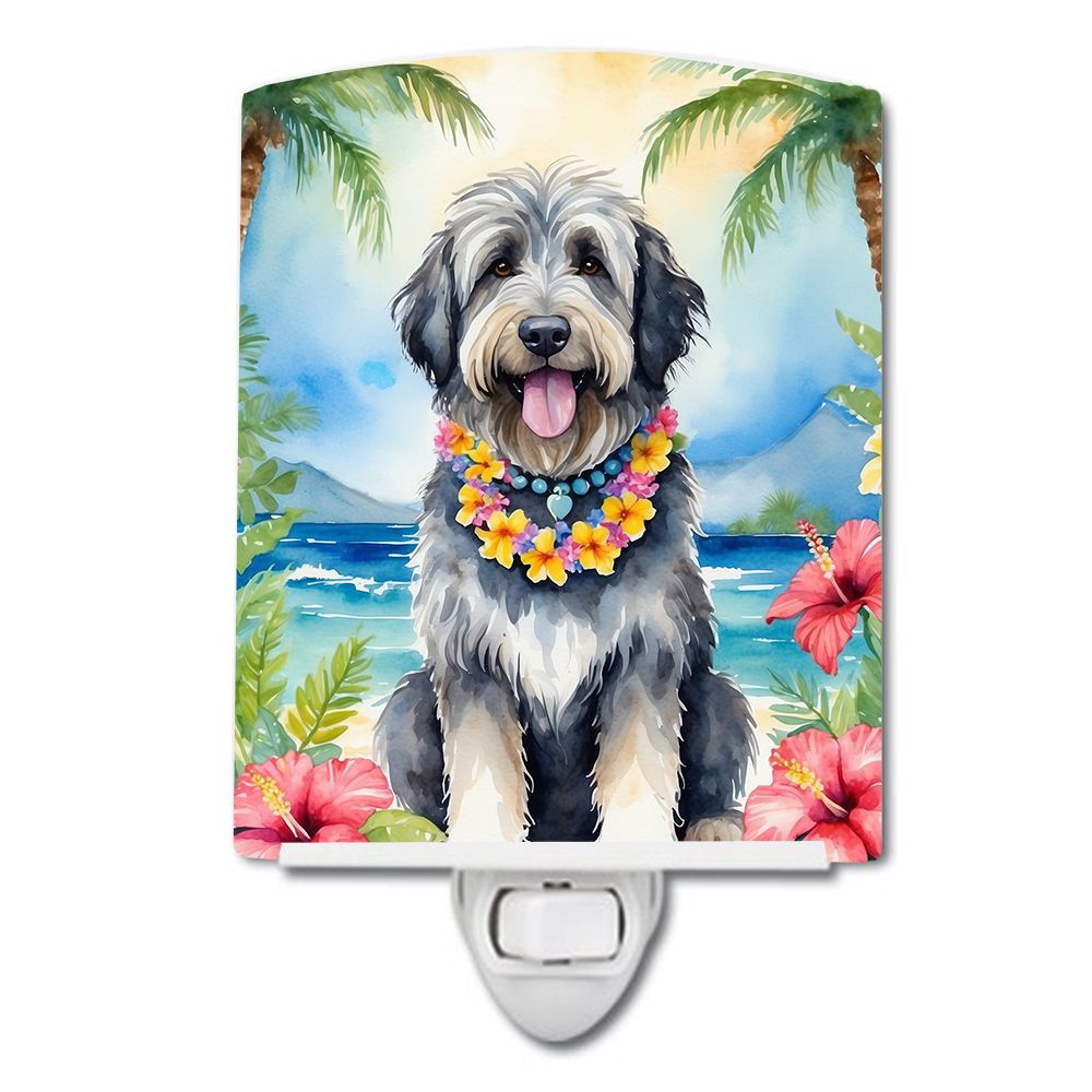 NEW Bergamasco Sheepdog Luau Ceramic Night Light Compact, UL-Certified, Ideal for Bedroom, Bathroom, Nursery, Hallway, Kitchen, 