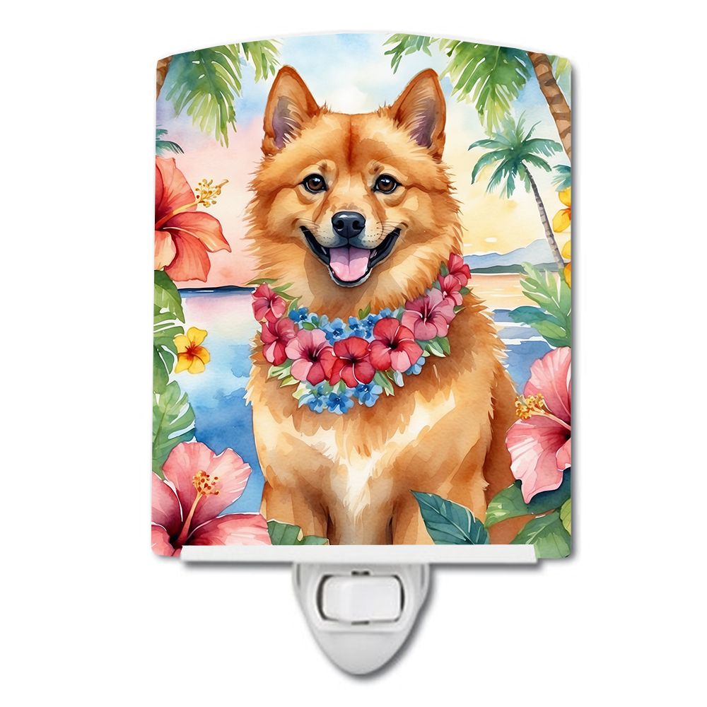 NEW Finnish Spitz Luau Ceramic Night Light Compact, UL-Certified, Ideal for Bedroom, Bathroom, Nursery, Hallway, Kitchen, 6x4x3,