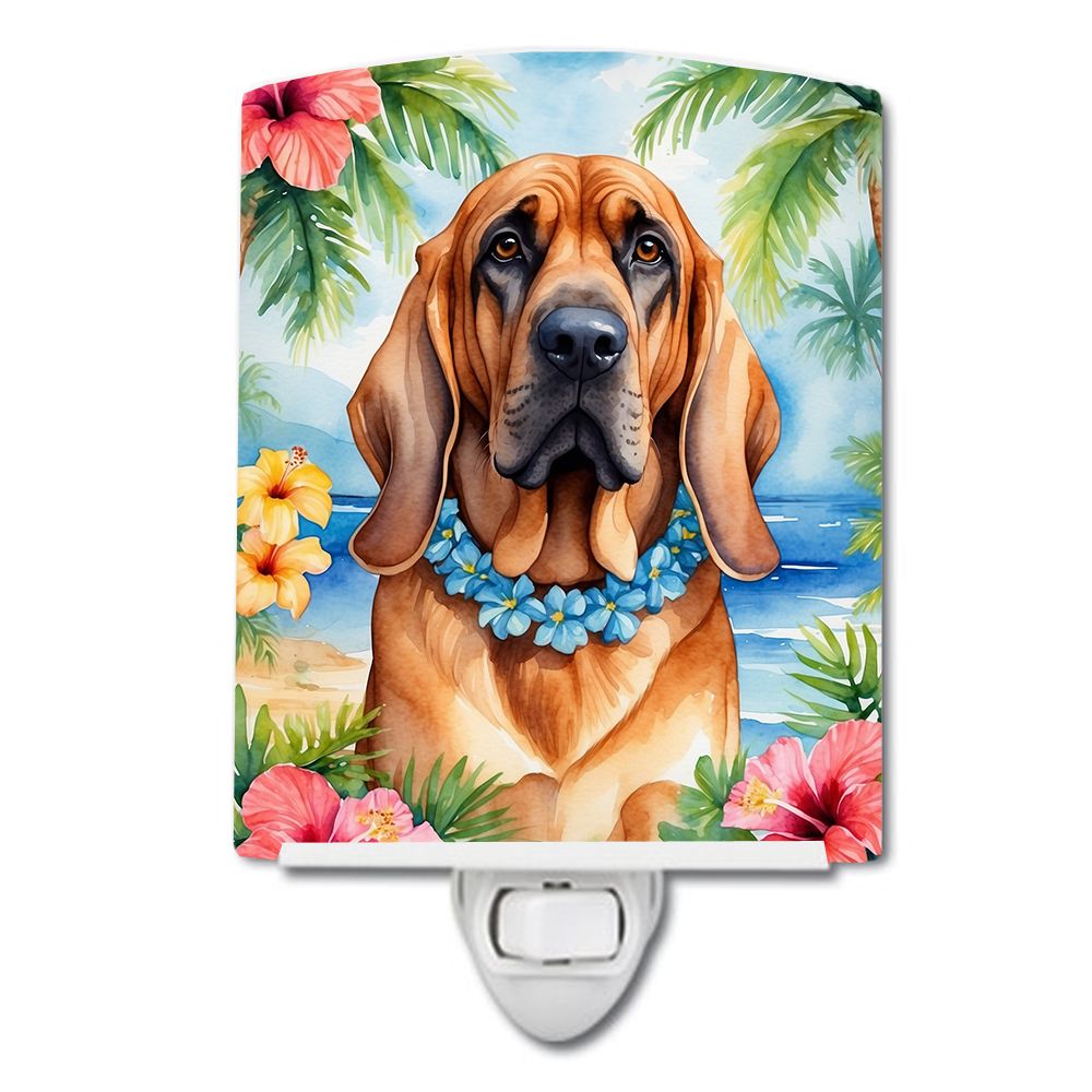 NEW Bloodhound Luau Ceramic Night Light Compact, UL-Certified, Ideal for Bedroom, Bathroom, Nursery, Hallway, Kitchen, 6x4x3, Mu