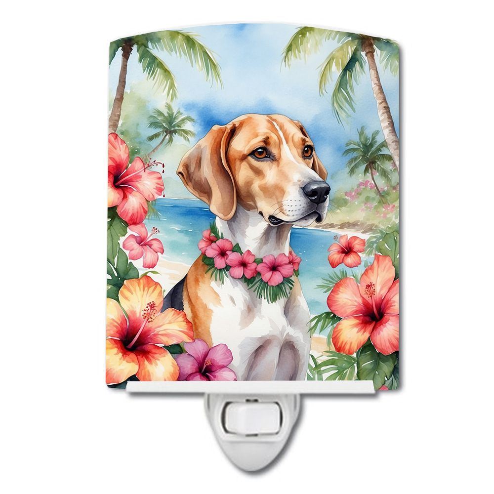 NEW English Foxhound Luau Ceramic Night Light Compact, UL-Certified, Ideal for Bedroom, Bathroom, Nursery, Hallway, Kitchen, 6x4