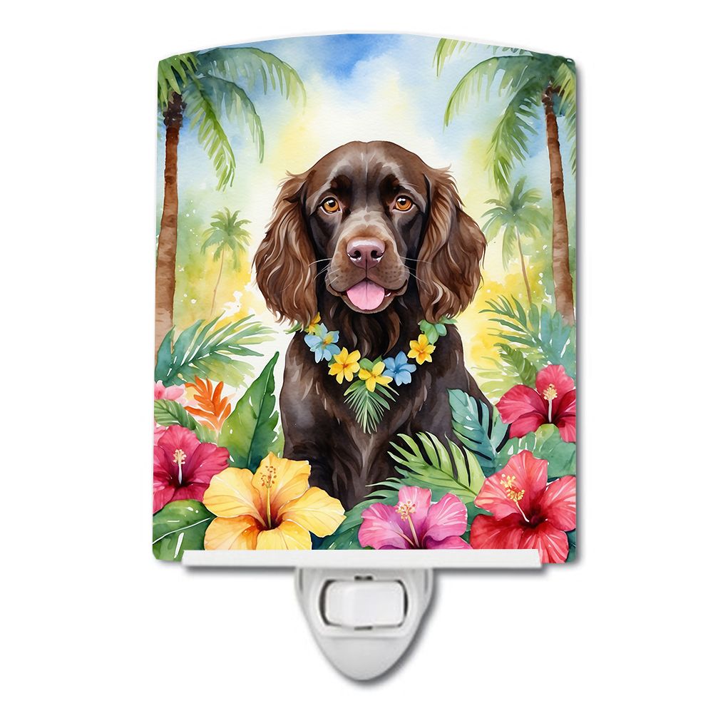 NEW Boykin Spaniel Luau Ceramic Night Light Compact, UL-Certified, Ideal for Bedroom, Bathroom, Nursery, Hallway, Kitchen, 6x4x3