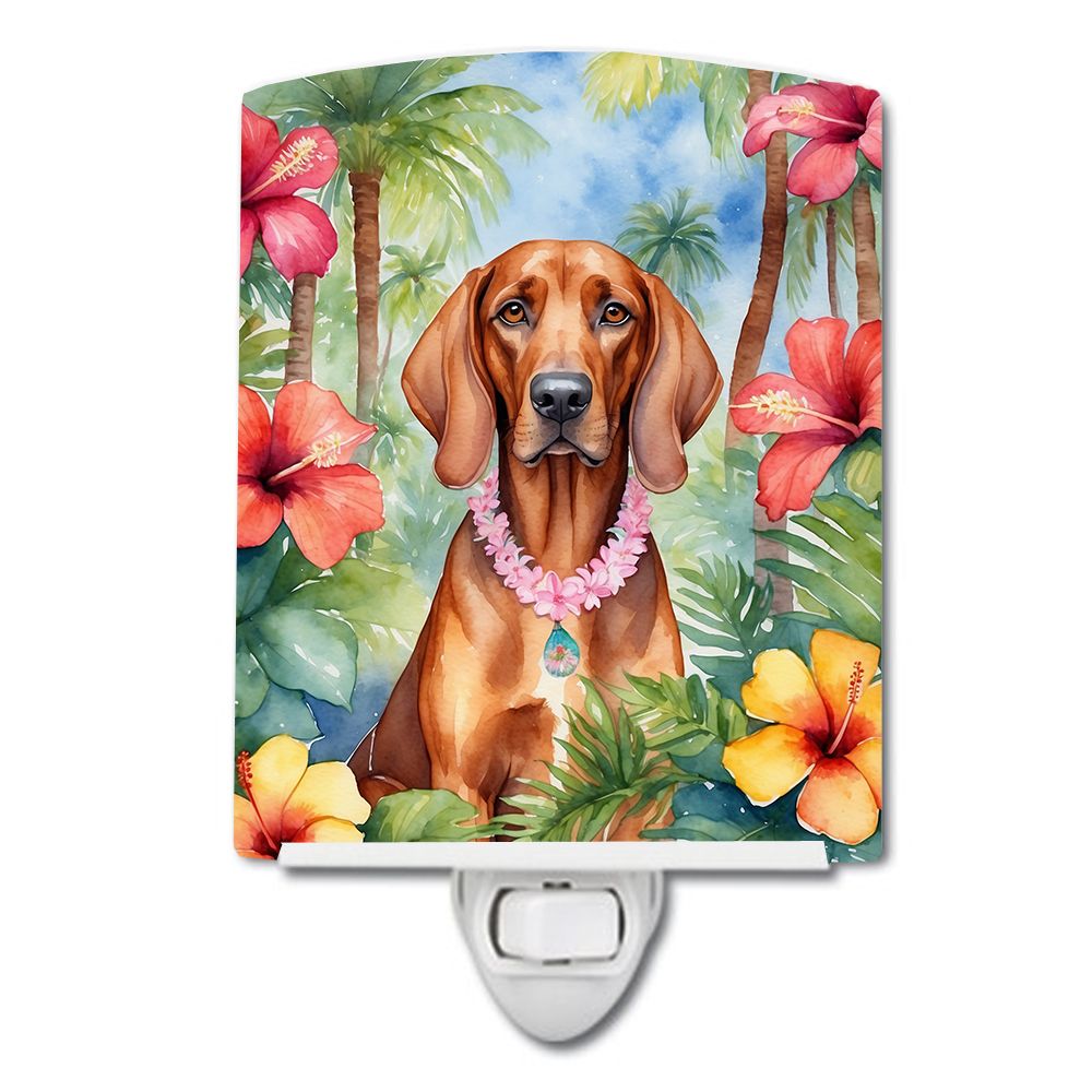 NEW Redbone Coonhound Luau Ceramic Night Light Compact, UL-Certified, Ideal for Bedroom, Bathroom, Nursery, Hallway, Kitchen, 6x