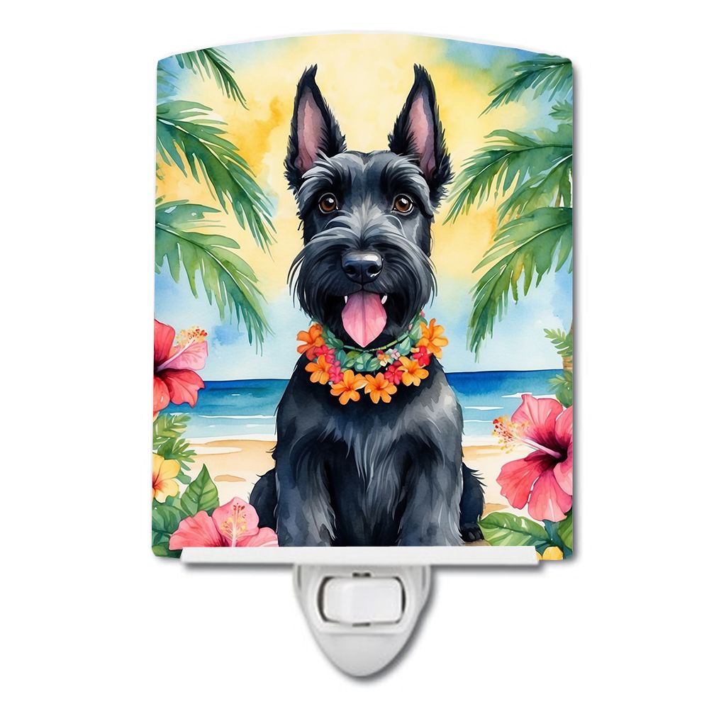 NEW Scottish Terrier Luau Ceramic Night Light Compact, UL-Certified, Ideal for Bedroom, Bathroom, Nursery, Hallway, Kitchen, 6x4
