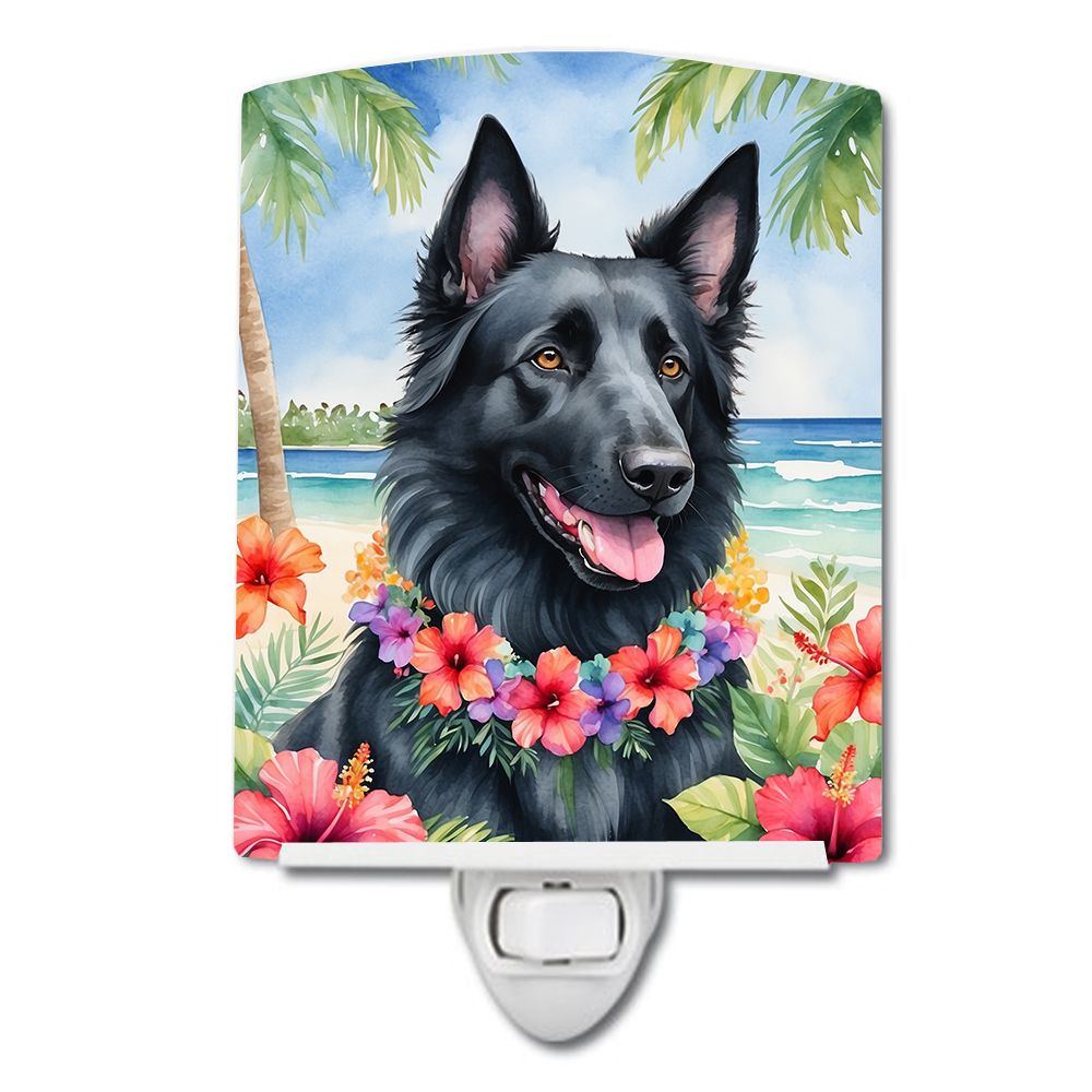 NEW Belgian Sheepdog Luau Ceramic Night Light Compact, UL-Certified, Ideal for Bedroom, Bathroom, Nursery, Hallway, Kitchen, 6x4