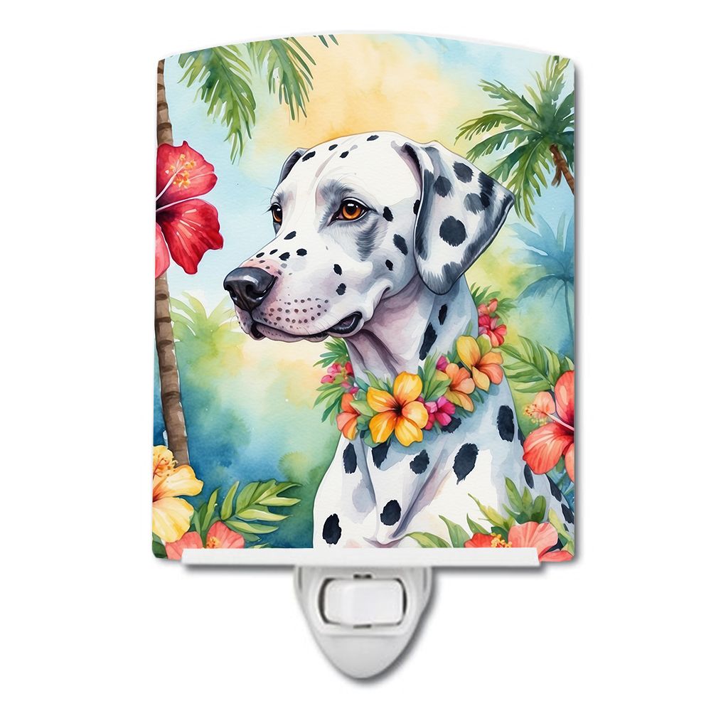 NEW Dalmatian Luau Ceramic Night Light Compact, UL-Certified, Ideal for Bedroom, Bathroom, Nursery, Hallway, Kitchen, 6x4x3, Mul