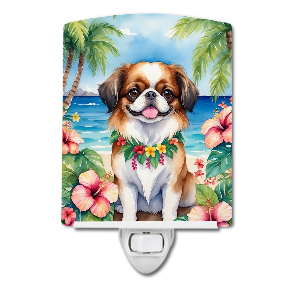NEW Japanese Chin Luau Ceramic Night Light Compact, UL-Certified, Ideal for Bedroom, Bathroom, Nursery, Hallway, Kitchen, 6x4x3,